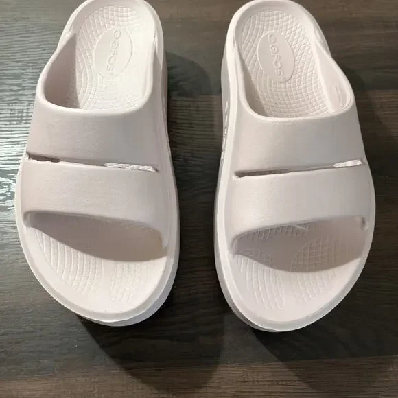 OOFOS OOmega Ooahh Women's Size: 7 Blush Pink Sandal Slide Shoe Recovery - Picture 7 of 10